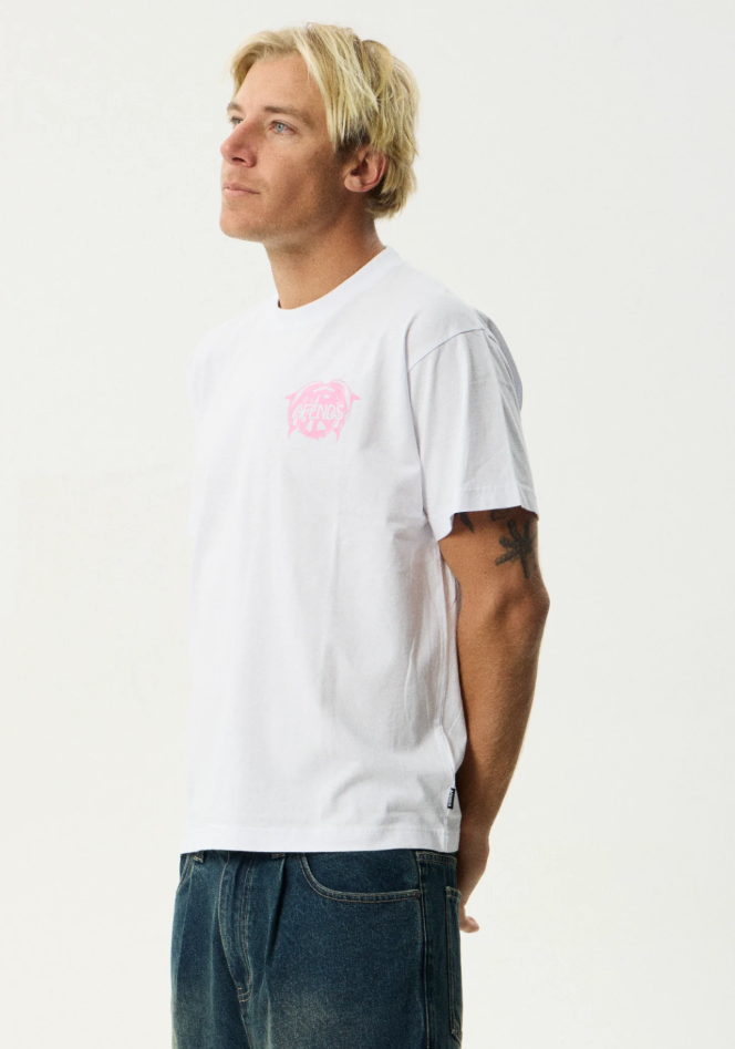 Dolfends Boxy Tee - White | Afends